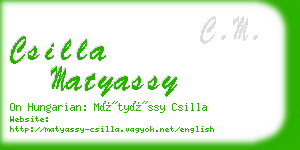 csilla matyassy business card